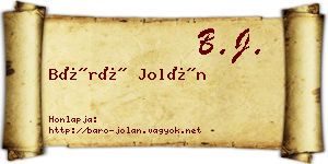 Báró Jolán névjegykártya