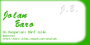 jolan baro business card
